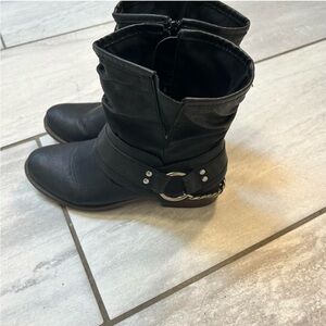 Maurices Black Ankle Booties with Strap Detail
